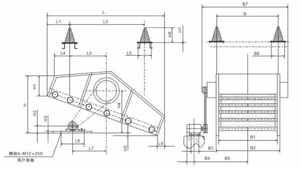 SZZ系列自定義中心振動篩結(jié)構(gòu)圖